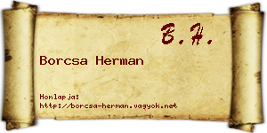 Borcsa Herman névjegykártya